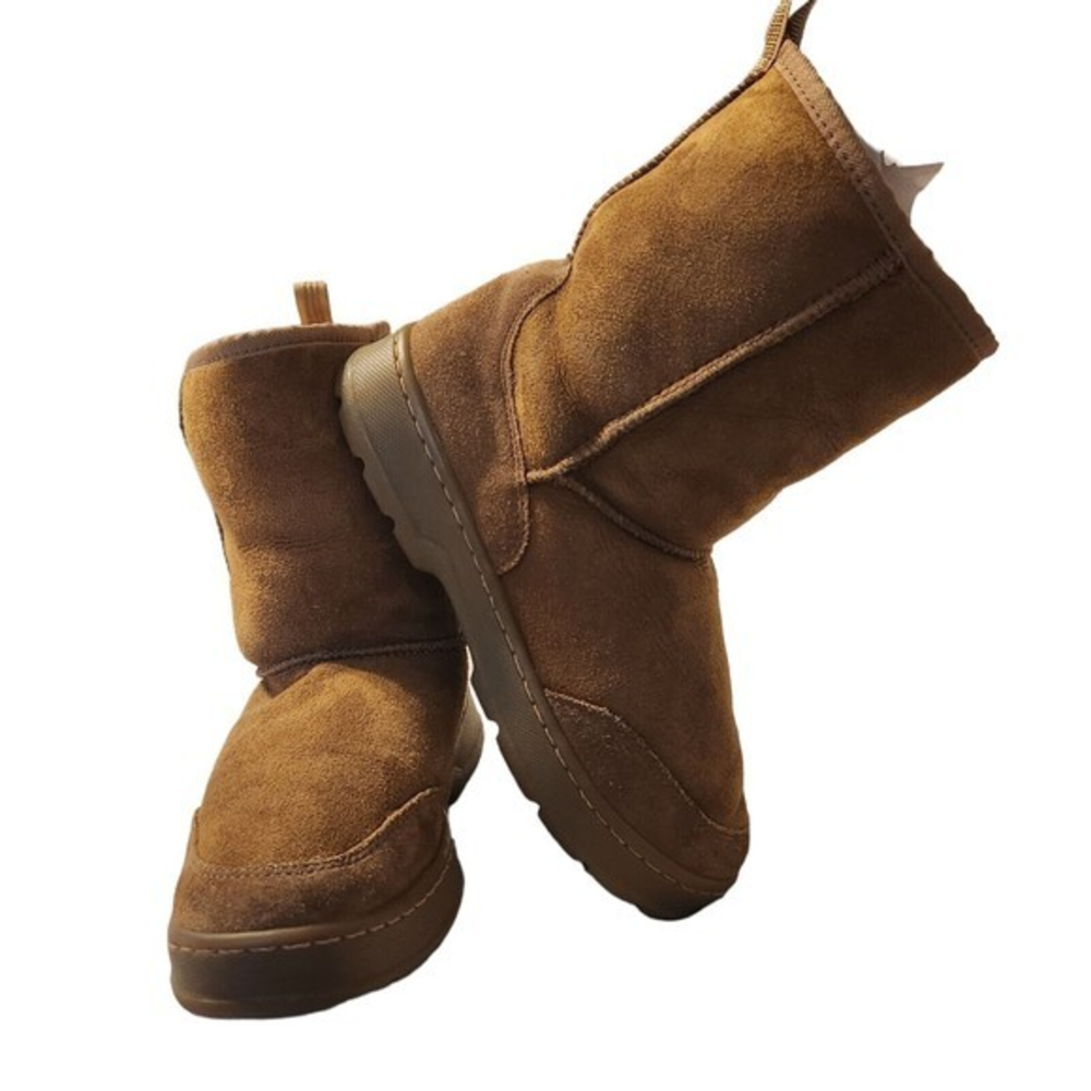 LL Bean Vintage Brown Suede Faux Fur Winter Boots Women's ‎ Size 7